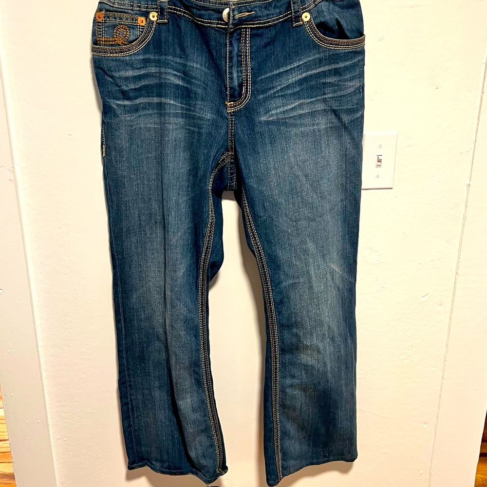 Seven for all man kind stretch plus size darkwash short jean size 22